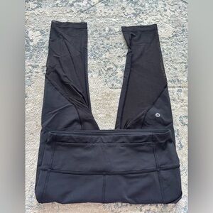 Lululemon Black Cropped with Mesh Athletic Leggings
